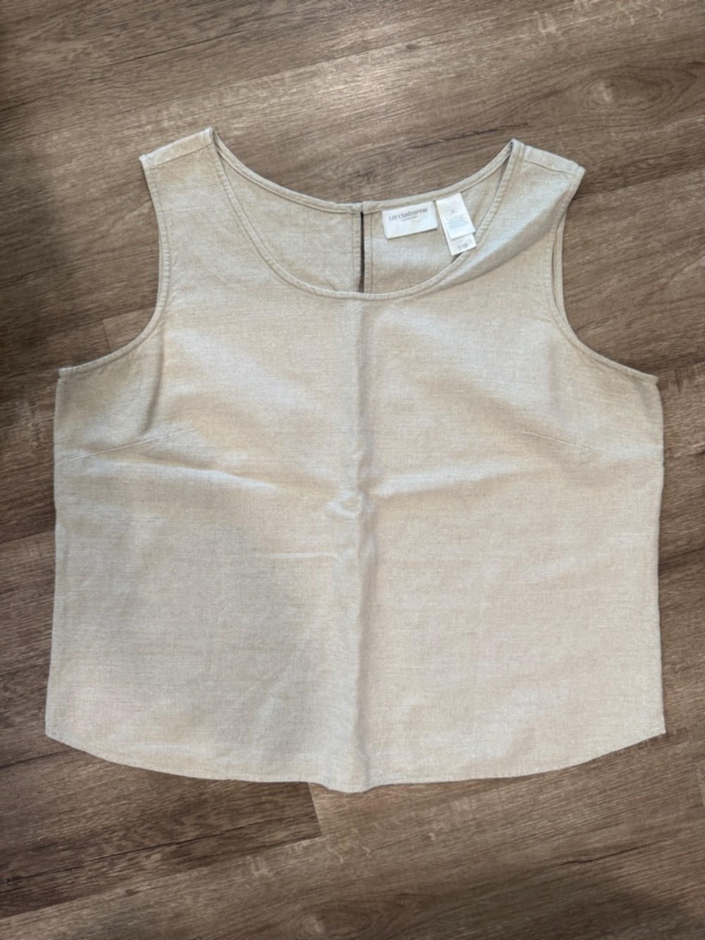Liz Claiborne Beige Sleeveless Knit Shell Top